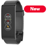 Rectangular activity tracker with heart rate monitor, smart notifications and color touch screen